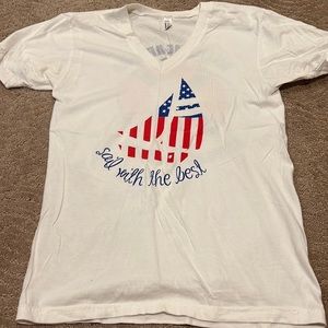 White Kappa Kappa Gamma V-Neck T-Shirt
